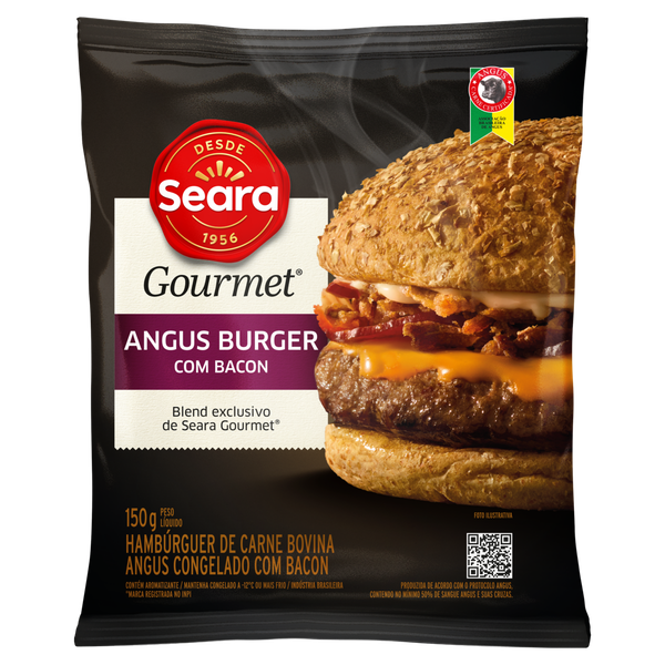 Hambúrguer Bovino Seara Gourmet Com Bacon 150g
