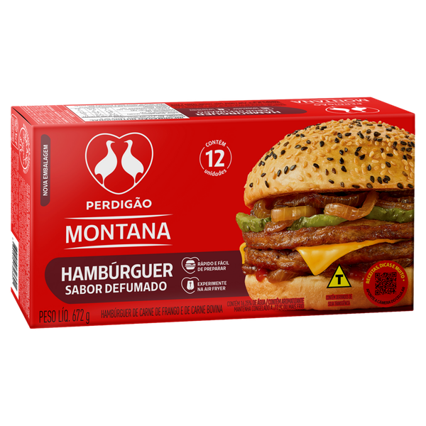 Hambúrguer Bovino Perdigão Defumado 672g