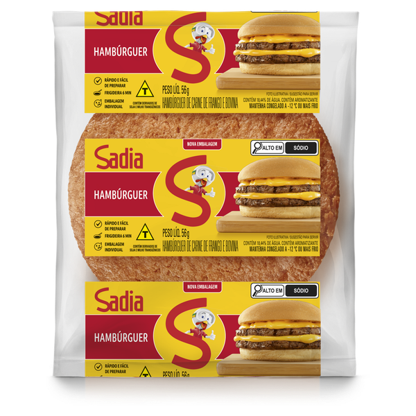 Hambúrguer Misto Sadia Bovino e Ave 56g