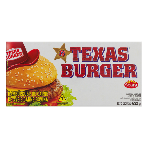 Hambúrguer Seara Texas Burguer Bovino 672g