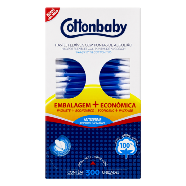 Haste Flex Cottonbaby Cartuch 300 Unidades