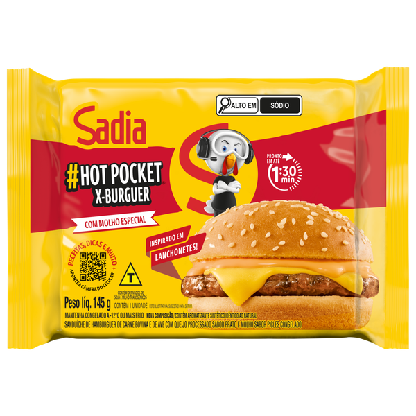 Hot Pocket Sadia X Burger 145g
