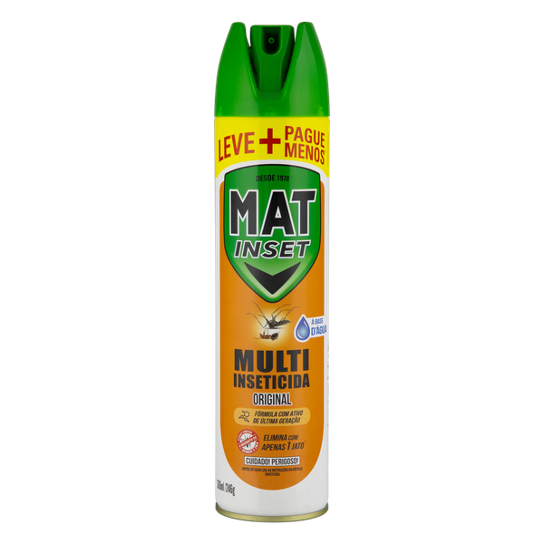 Inseticida Aerossol Mat Inset Multi Insetos Grátis 33% 360ml