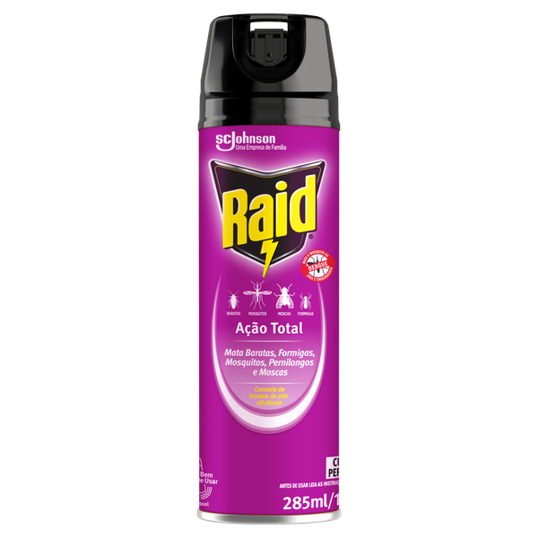 Inseticida Aerossol Raid Ação Total 285ml