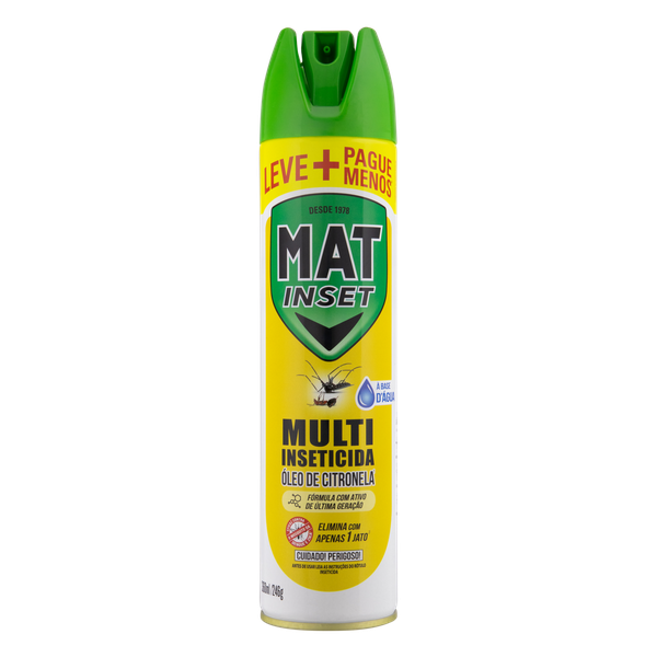Inseticida Aerossol Mat Inset Citronela Grátis 33% 360ml