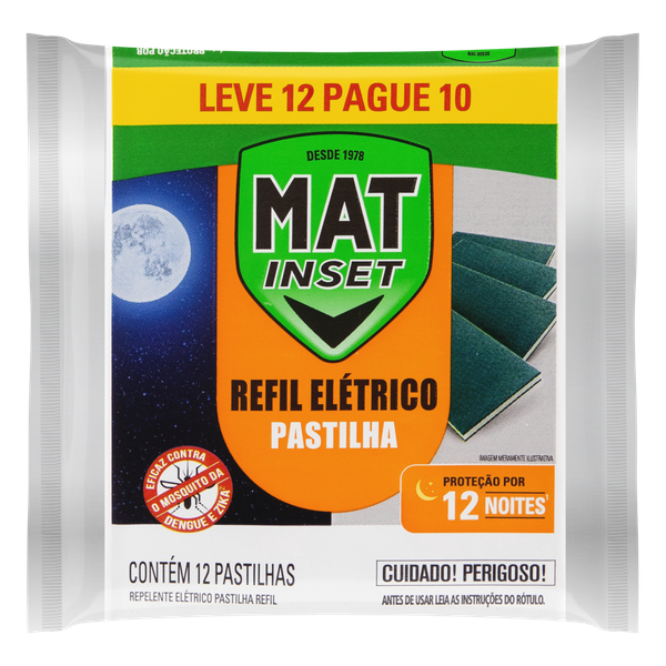Inseticida Refil Elétrico Mat Inset Leve 12 Pague 10Un