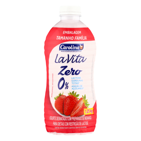 Iogurte Carolina Zero Lactose Morango 1,250kg
