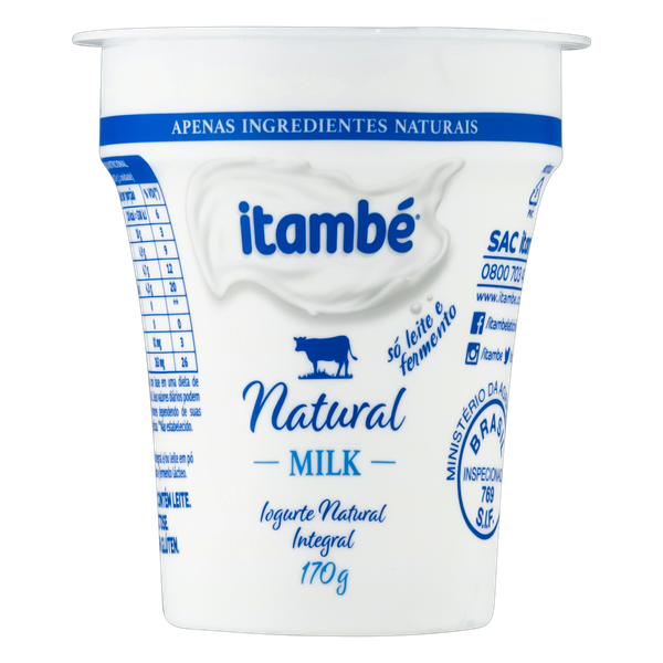 Iogurte Itambé Natural Cp Milk Integral 170g