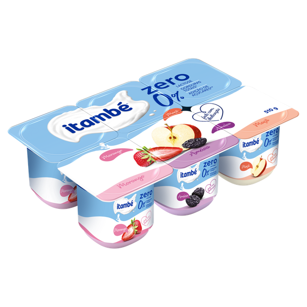 Iogurte Itambé Zero Polpa Bandeja Morango Maçã Ameixa 510g