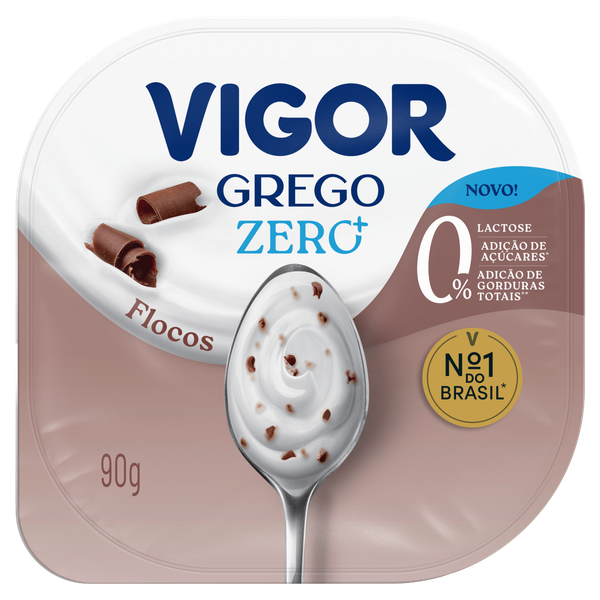 Iogurte Vigor Grego Zero Gor Flocos 90g