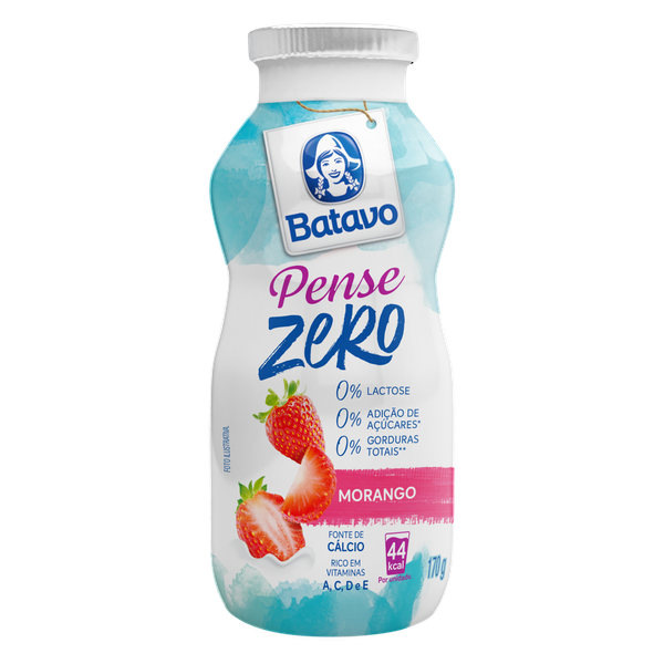 Iogurte Pense Zero Batavo Morango 170g