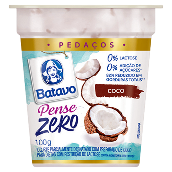 Iogurte Pedaços de Fruta Zero Coco Batavo 100g