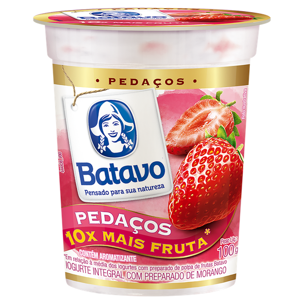 Iogurte Pedaços de Fruta Batavo Morango 100g