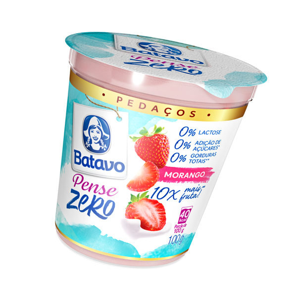 Iogurte Pedaços de Fruta Batavo Pense Zero Morango 100g