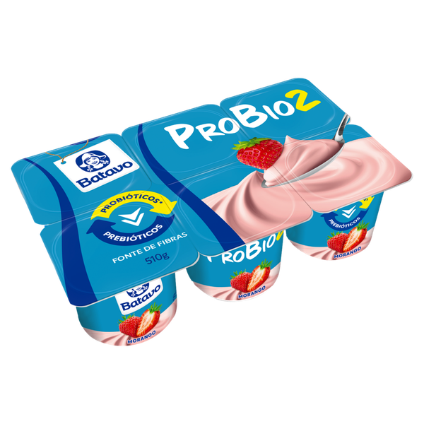 Iogurte Probio2 Batavo Morango Bandeja 510g