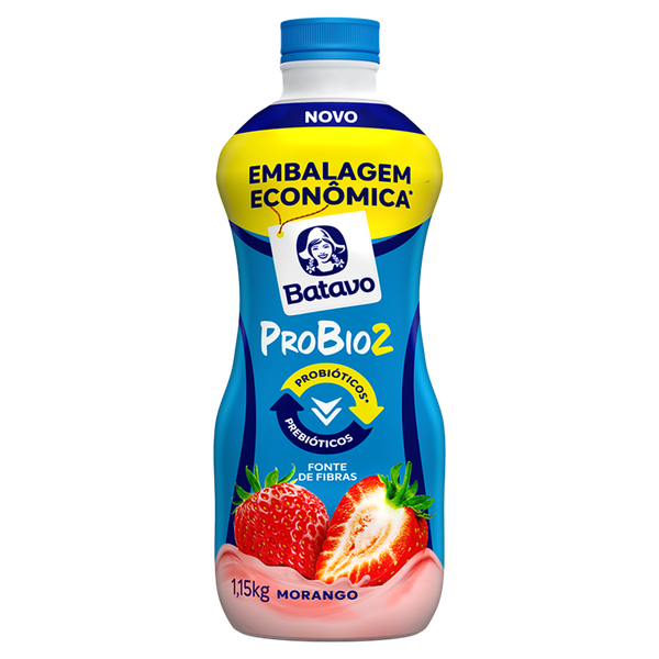 Iogurte Probio2 Batavo Desnatado Morango 1,15kg