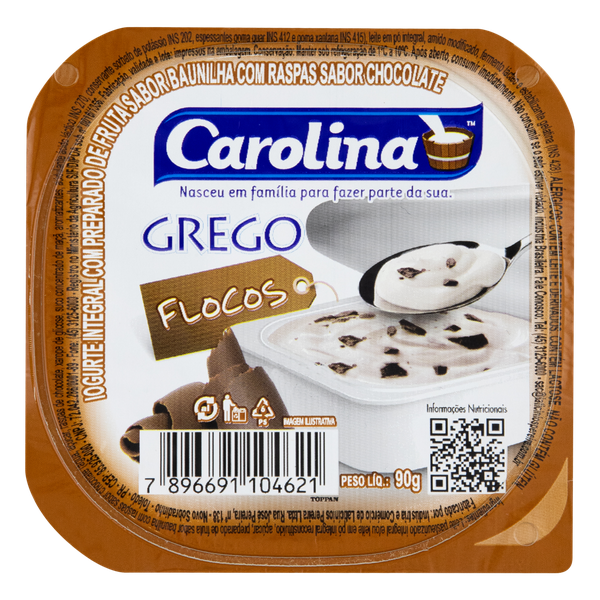 Iogurte Grego Carolina Flocos 90g
