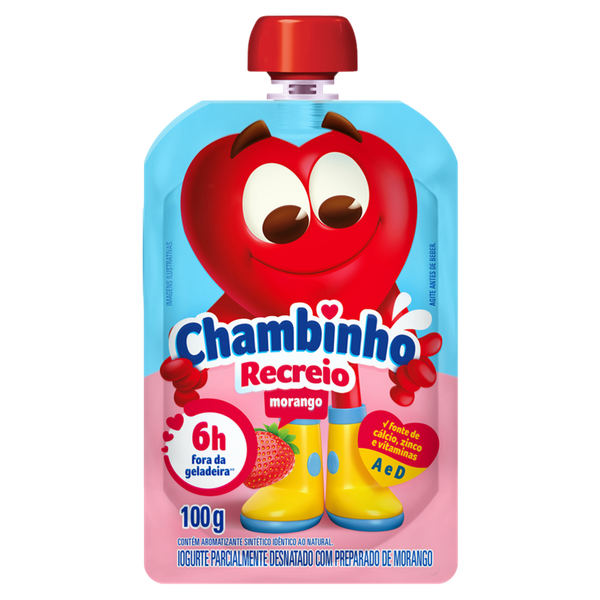 Iogurte Nestlé Chambinho Pouch Morango 100g