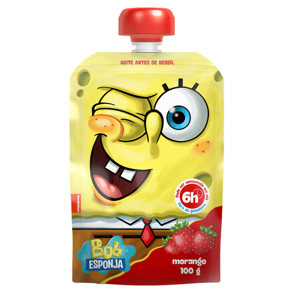 Iogurte Elege Parcialmente Desnatado Bob Esponja Morango 100g