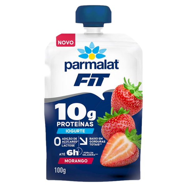 Iogurte Fit Parmalat Desnatado Zero Lactose Squeeze Morango 100g