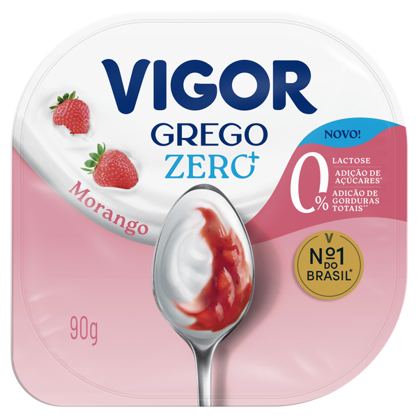 Iogurte Grego Vigor Zero Gordura Morango 90g