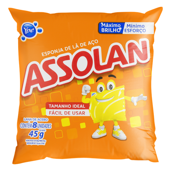 Lã de Aço Assolan 45g 8 Unidades