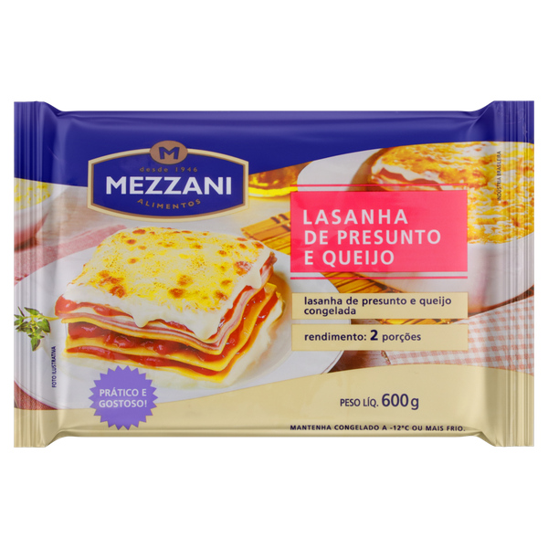 Lasanha Mezzani Presunto e Queijo 600g