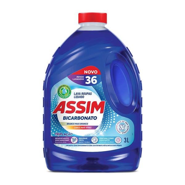 Lava Roupas Assim Líquido Bicarbonato 3L