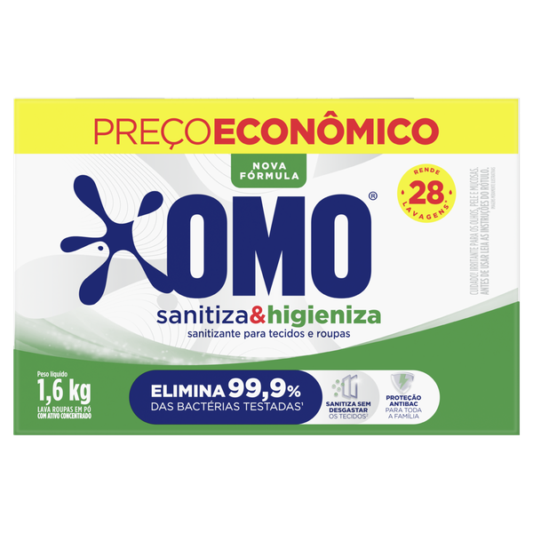 Sanitizante em Pó Omo Lavagem Perfeita 1,6kg