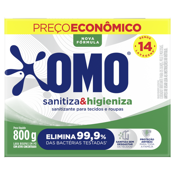 Sanitizante em Pó Omo Lavagem Perfeita 800g