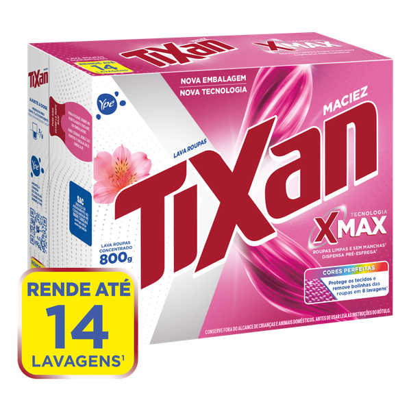 Detergente em Pó Tixan Ypê Maciez Cartucho 800g