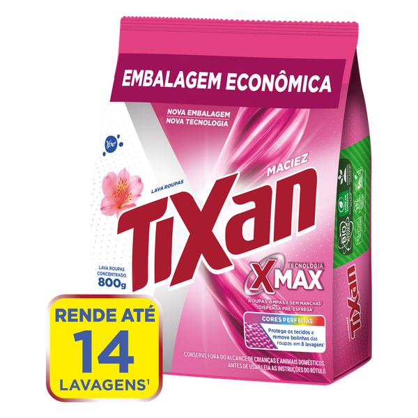 Detergente em Pó Tixan Ypê Maciez Sachê 800g