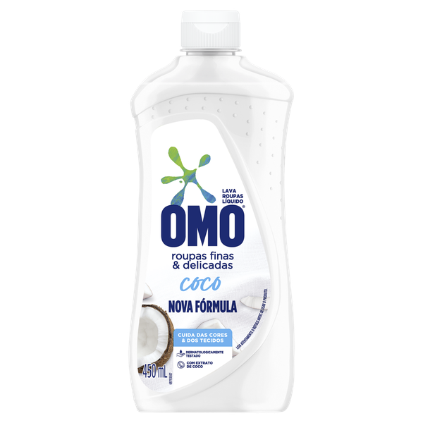 Lava Roupas Omo Roupas Delicadas Coco Líquido 450ml