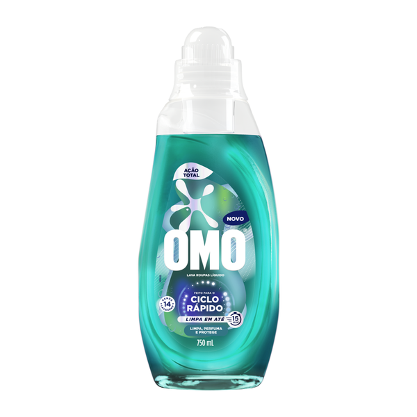 Lava Roupas Omo Lavagem Rápida Total Líquido 750ml