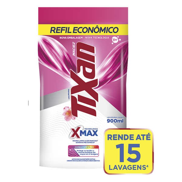 Lava Roupas Tixan Ypê Maciez Sachê 900ml