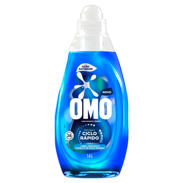 Lava Roupas Omo Ciclo Rápido Antiodor Líquido 1,4L