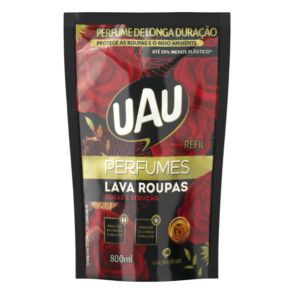 Lava Roupas Líquido Ual Uau Rosas E Sedução 800ml