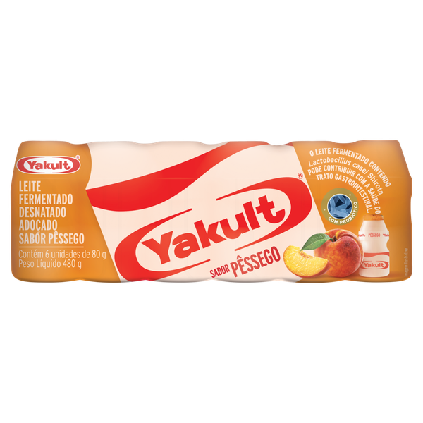 Leite Fermentado Yakult Pêssego 6x80G