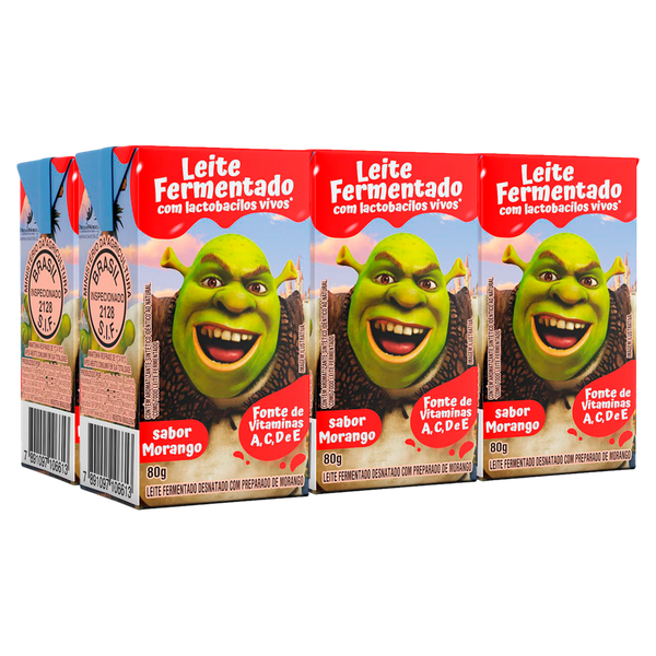 Leite Fermentado Batavo Shrek Morango 80g