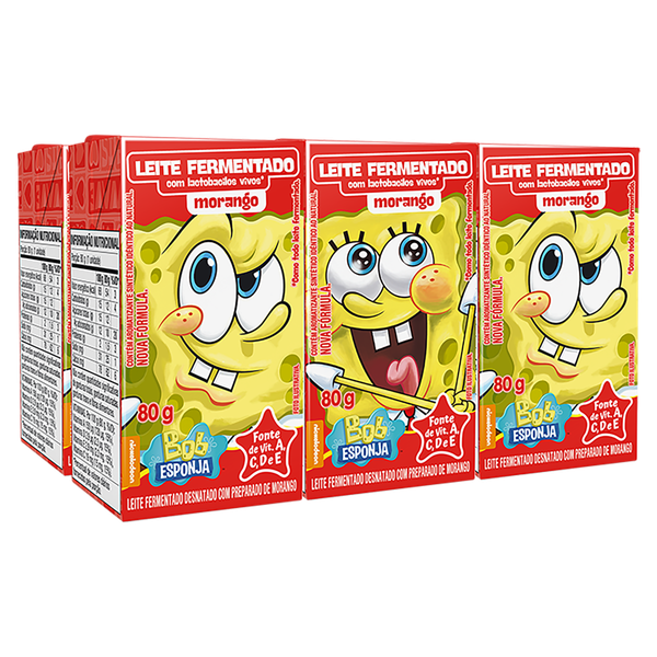 Leite Fermentado Elege Bob Esponja Morango 480g