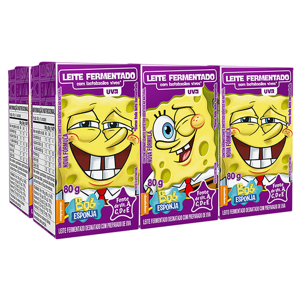 Leite Fermentado Elege Bob Esponja Uva 480g