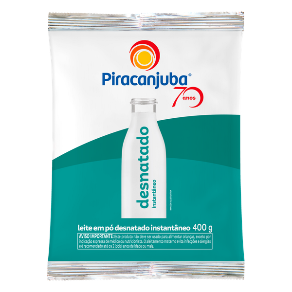 Leite em Pó Piracanjuba Desnatado Instantâneo 400g