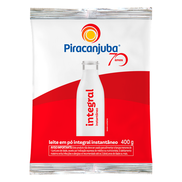 Leite em Pó Piracanjuba Integral Instantâneo 400g