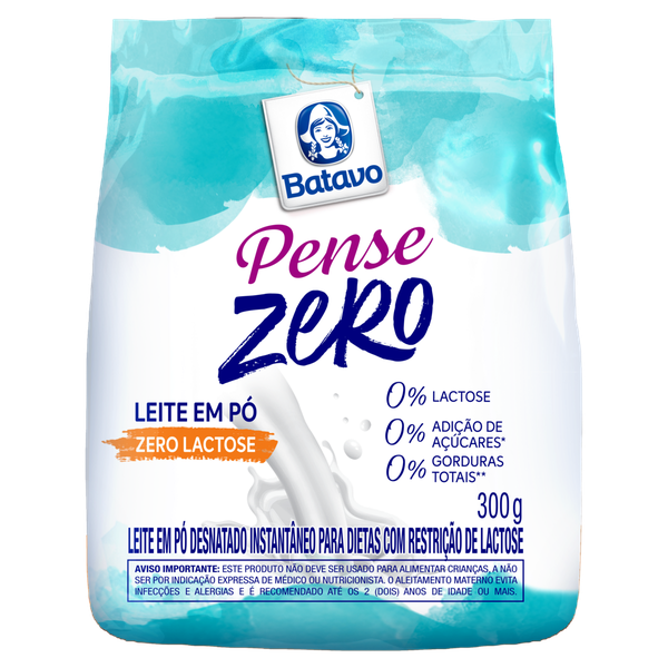 Leite em Pó Batavo Desnatado Zero Lactose Instantâneo 300g