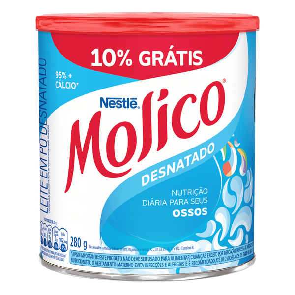 Leite Pó Molico Desnatado 10% Grátis 280g