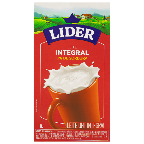 Leite UHT Líder Integral 1L