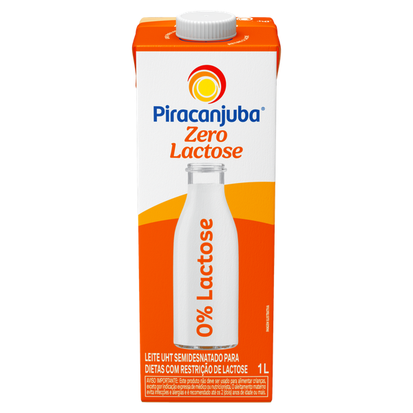 Leite UHT Piracanjuba Semidesnatado Zero Lactose 1L