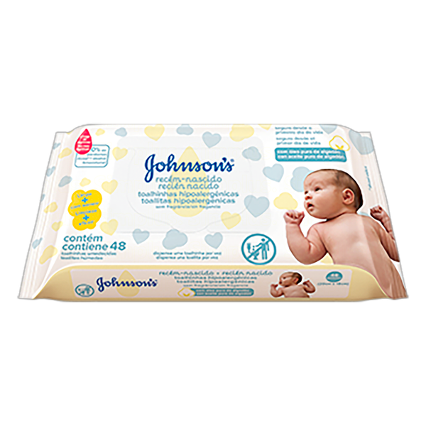 Lenço Umedecido Johnsons Recém-Nascido 48 Unidades