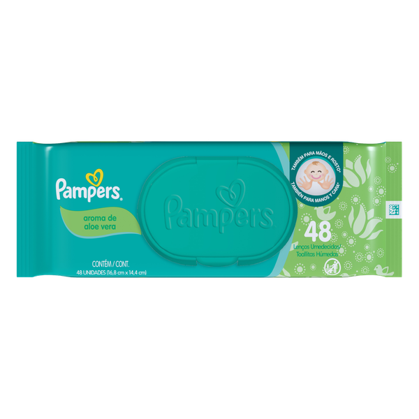 Lenço Umedecido Pampers 48 Unidades Aloe Vera