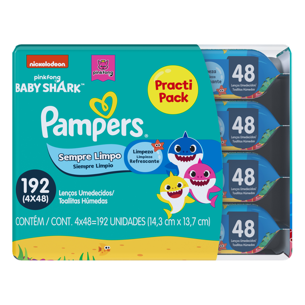 Lenço Umedecido Pampers Splahs 4x48 Unidades